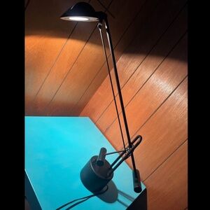 1990s LED black desk lamp, postmodern retro vintage light lighting like new